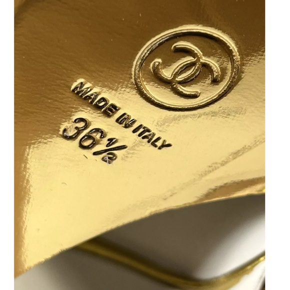 NWT CHANEL white black and gold wedge booties - Picture 12 of 12